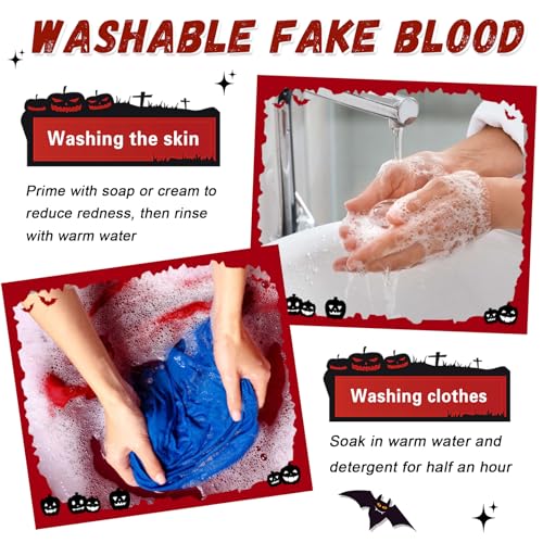 Halloween Fake Blood Makeup Kit 4pcs - Washable SFX