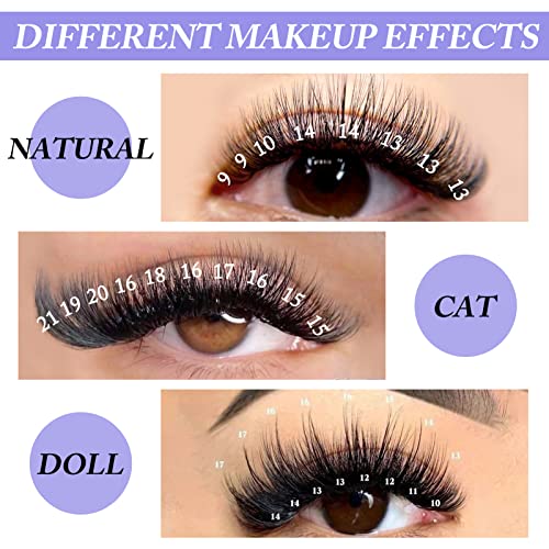 Easy Fan Volume Lashes D Curl 0.07mm 14-20mm Mixed