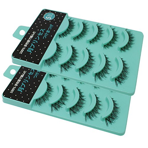 Bodermincer 10 Pair 3D Short False Eyelashes - Natural Crisscross Wispy Lashes