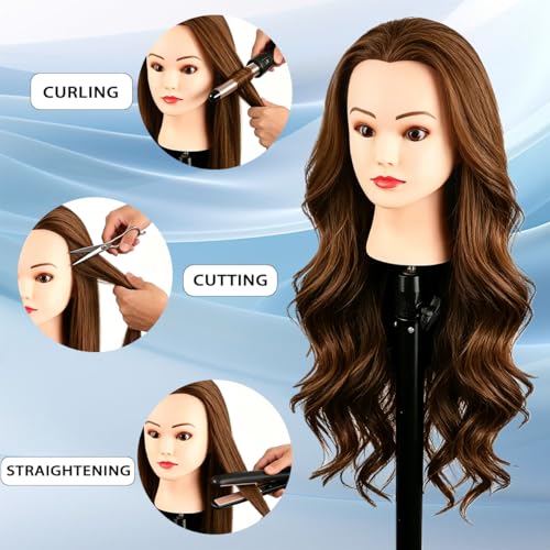 80% Human Hair Mannequin Head for Styling & Braiding Practice