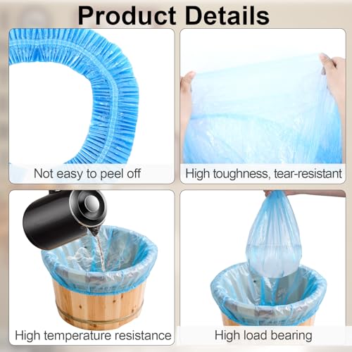 Disposable Pedicure Foot Bath Liners 25 pcs, Portable Spa & Foot Care Bags