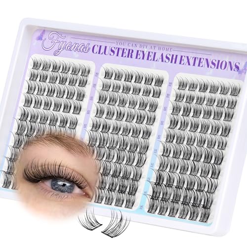 Fyonas Wispy Eyelash Clusters - 180pcs C Curl 10-16mm