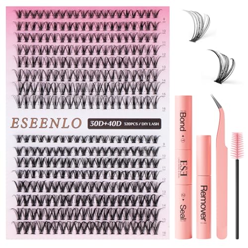 DIY Lash Extension Kit 320pcs 9-16mm Clusters with Bond