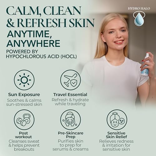0.02% Hypochlorous Acid Spray for Face & Skin ? Hydrating Facial Mist, Calm Redness & Irritation, Post-Workout, pH Balanced, No Alcohol, Daily Skin Care, Made in USA, 4 Oz