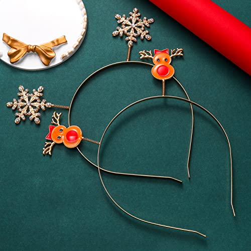 Christmas Headband XmasTree Snowflake Tiara Hairbands Holiday Reindeer Headpiece Hair Hoop Party Decor Gifts for Women Girls