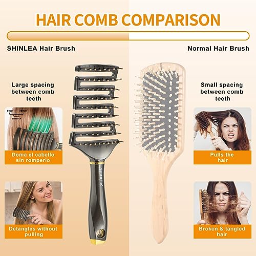 SHINLEA Curved Detangling Brush for Curly Hair