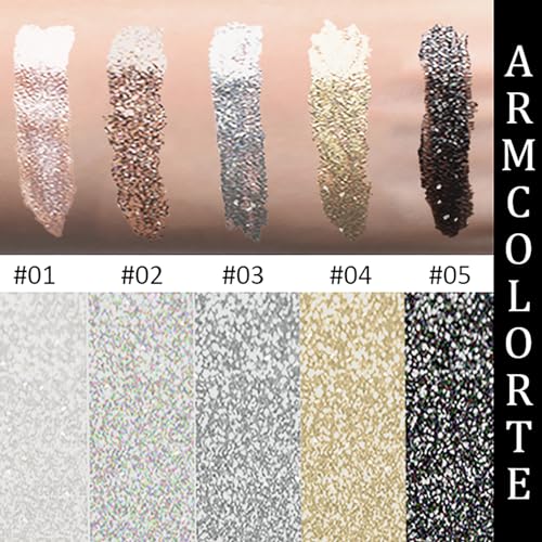 Glitter Eyeliner Liquid 5 Color Set - Waterproof Metallic Shimmer