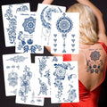 Kotbs Henna Tattoo Stickers - 8 Sheets, 7-14 Day Waterproof