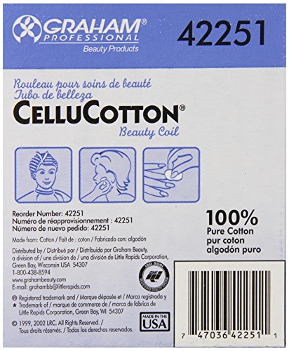 Graham Cellucotton 100% Pure Cotton Beauty Coil for Facials & Perms - 40 Feet