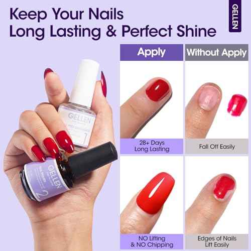 Gellen Nail Dehydrator and Primer Set, Hema-free Nail Prep Dehydrator & Acid-free Bond Primer for Long-lasting Adhesion Nails Lacquer Gel Polish Acrylic Powder Press-ons 3s Air Dry Nails Art Essential