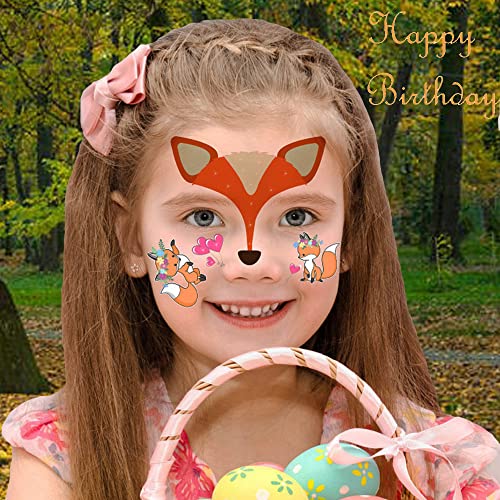 Animal Face Temporary Tattoo Stickers - 12 Sheets Water Transfer