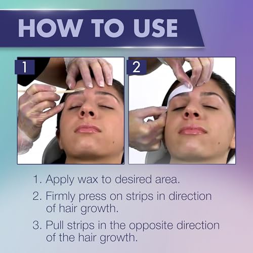Satin Smooth EZ Grip Non-Woven Wax Strips for Face & Body ? Contour Facial Wax Strips Hair Removal, Waxing Strip for Women, 100 ct