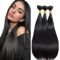 Straight Remy Hair Bundles 16-20 Inch Natural Black