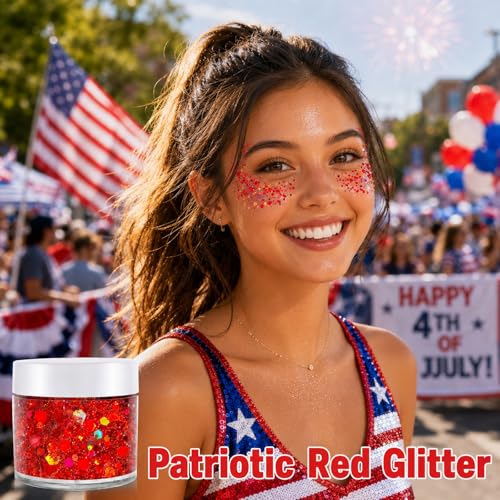 Red Holographic Body Glitter for Face & Hair