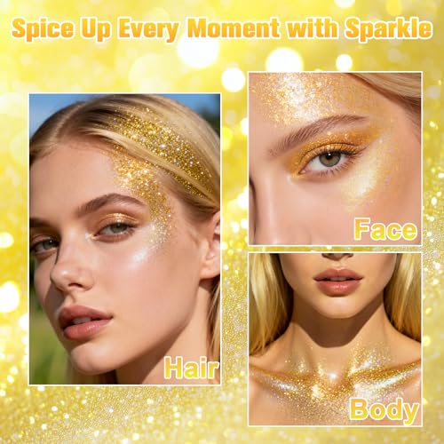 Gold Glitter Stick - Waterproof Shimmer for Face, Body & Hair