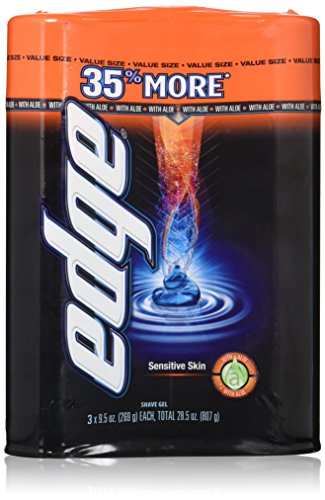 Edge Sensitive Shave Gel with Aloe - 9.5 oz Pack of 3 | Gentle Razor Protection
