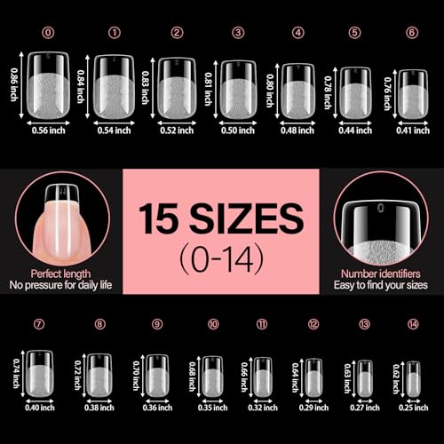 AILLSA 450PCS Short Square Nail Tips for Daily Nail Art - Bulk False Nails