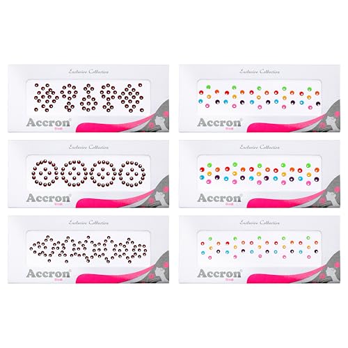 Crystal Bindi Pack of 6 - Forehead Tikka Stickers for Women