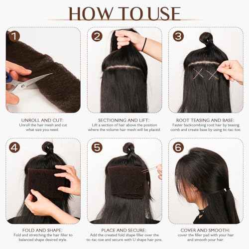 Hair Sponge for Updo,Hair Filler, Hair Donuts for Updos,Volume Hair Bumps Tool, Hair Padding,Dark Brown