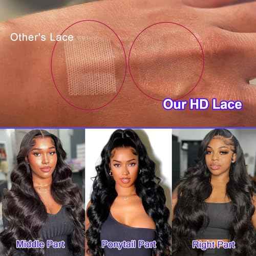 30 Inch 13x6 Lace Front Wigs Human Hair Pre Plucked 200% Density Body Wave HD Transparent Lace Frontal Wig For Women 100% Real Human Hair wigs 3X Longer Lifespan