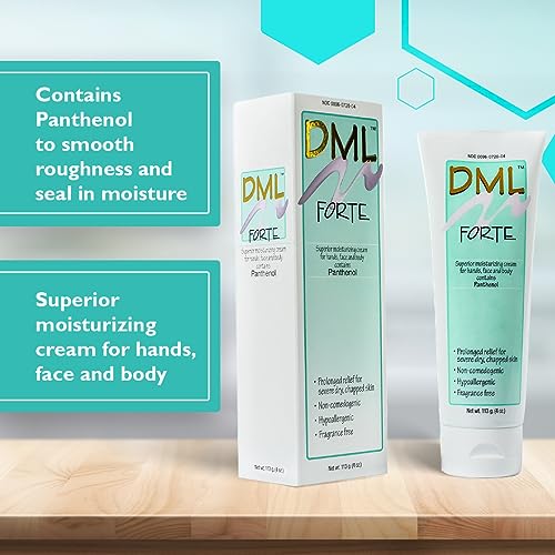 DML Forte Skin Care- Super-Hydrating Hand, Face, and Body Moisturizer/Hypoallergenic Face Moisturizer for Dry and Cracked Skin/Gentle Moisturizing Cream Safe for Faces and Sensitive Skin / 4 oz