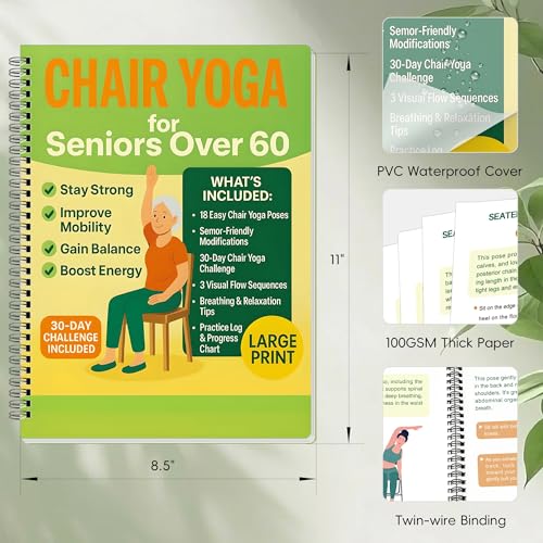 Chair Yoga for Seniors Over 60 - 30-Day Challenge Book