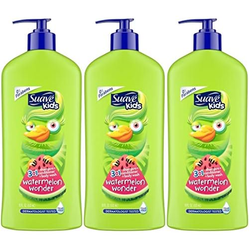 Suave Kids 3 In 1 Shampoo-Cond -Bodywash Watermelon 18 Ounce (Pack of 3)