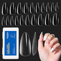 Beetles Medium Almond Clear Gel Nail Tips - 500 Pcs, 10 Sizes, Natural-Looking Extensions