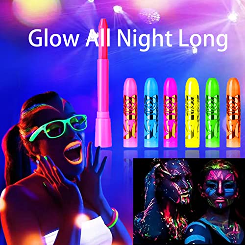 12pcs Glow Face Body Paint - UV Black Light Makeup Kit