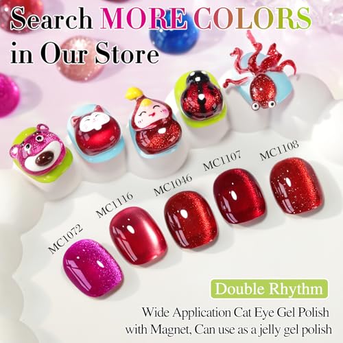 Double Rhythm 15ml Ice Glass Cat Eye Gel Polish - Pitaya Purple MC1072