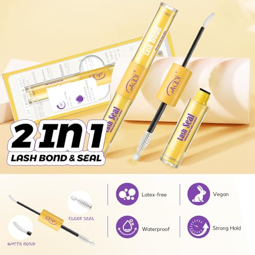 GAQQI Waterproof Lash Bond and Seal Kit - Natural Look, 10ml