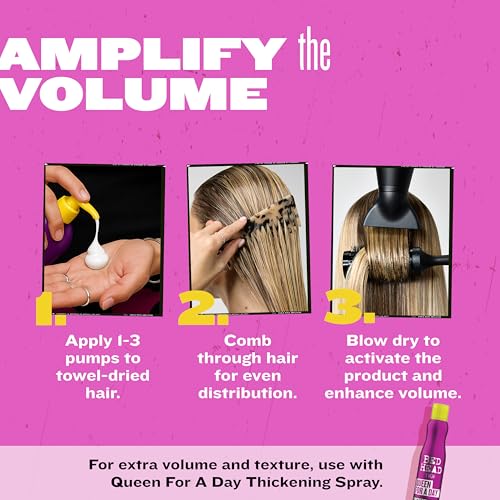 TIGI Bead Head by TIGI Small Talk Mini 3-in-1 Hair Thickening Cream - Use for Voluminous Hair, for Fine, Thin & Flat Hair - Use on Damp and Premium Hair Thickening Products - 8 Oz (3 Pack)