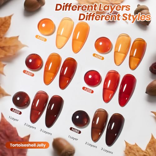 Beetles Jelly Gel Polish Set - 6 Tortoise Fall Colors