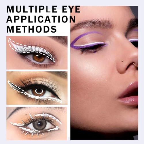 12-Piece White Eyeliner Pencil Set - Waterproof & Long-Lasting