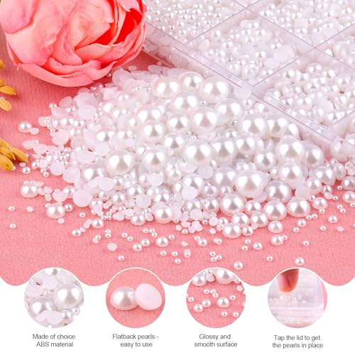 White Flatback Pearls Bedazzling Kit (2-10mm) with B7000 Glue & Tools