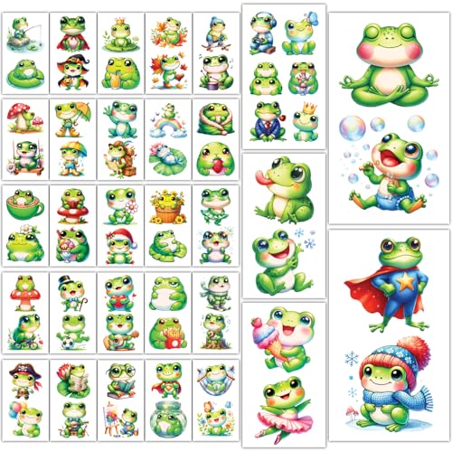 Temporary Tattoos Party Supplies - set 30 Sheets Tattoos (Frogs)