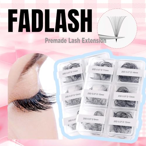 FADLASH Premade Lash Fans 300pcs 20D Eyelash Extensions