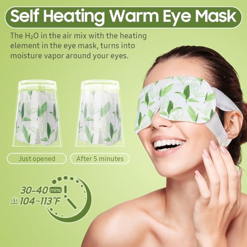 BeHoomi Steam Eye Mask, 20 Packs Self-Heating Warm Compress