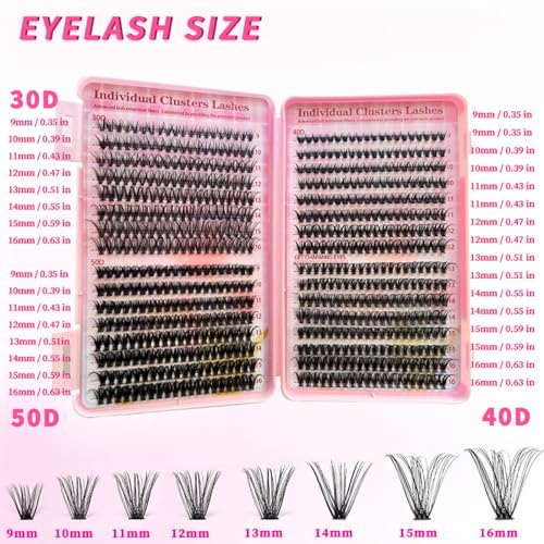 644PCS Lash Clusters Kit - DIY Eyelash Extensions 9-16MM with Bond & Tweezers
