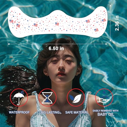 8Pc Patriotic Face Stickers Waterproof Temporary Tattoos