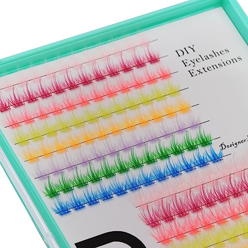 Lash Clusters Extensions Kit 204pcs 9 Colors Mixed 0.07mm D Curl