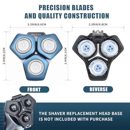 2 Pack SH71/50 Shaving Heads Compatible with Phili*s Shavers Series S5000 (S5XXX),S7000 (S7XXX) (BLUE)