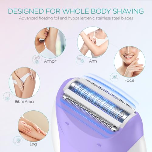 Cordless Epilator for Women - 4-in-1 Hair Removal Device, 21 Tweezers, Rechargeable
