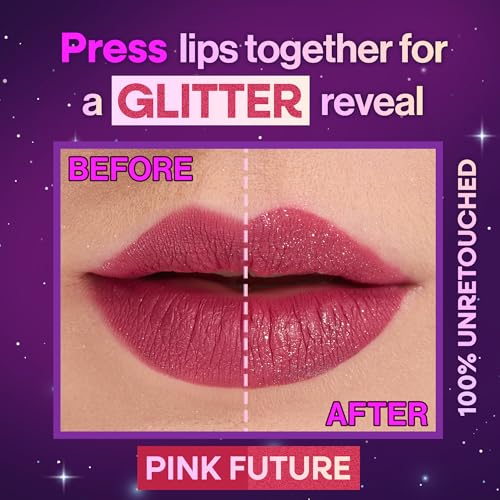 wet n wild Mega Glitter Shimmer Liquid Lipstick, Matte-to-Glitter Finish, Lightweight Formula, Comfortable Wear, Vitamin E-Infused for Nourished Lips, Vegan & Cruelty-Free - Pink Future