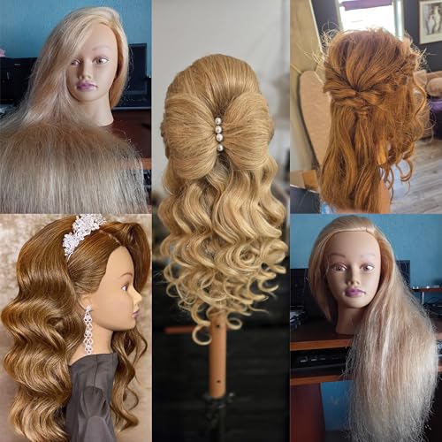 24" Human Hair Mannequin Head | 100% Real Hair Blonde