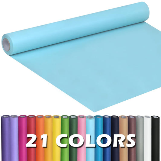 PerkHomy Light Blue Kraft Paper Roll 17.5" x 960" (80') for Gift Wrapping Bouquet Flower Kids Art Painting Craft Writing Packaging Shipping 80GSM 55LB (Light Blue, 17.5" x 80')