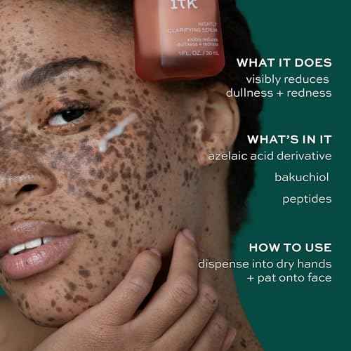 2-Part Face Serum Set for Brightening Skin, Correcting Dark Spots + Reducing Fine Lines - Vitamin C AM Face Serum with Light Niacinamide + Clarifying Peptides PM Face Serum with Bakuchiol