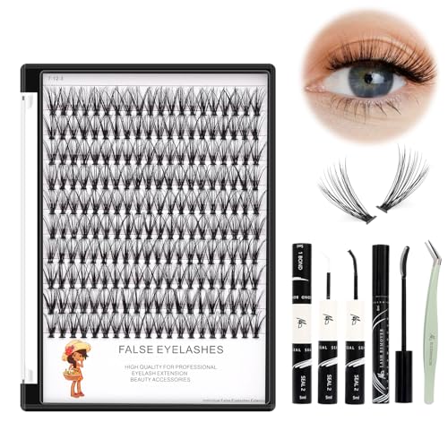 C Curl 12mm Cluster Lashes 200pcs Black Individual Eyelash Extensions