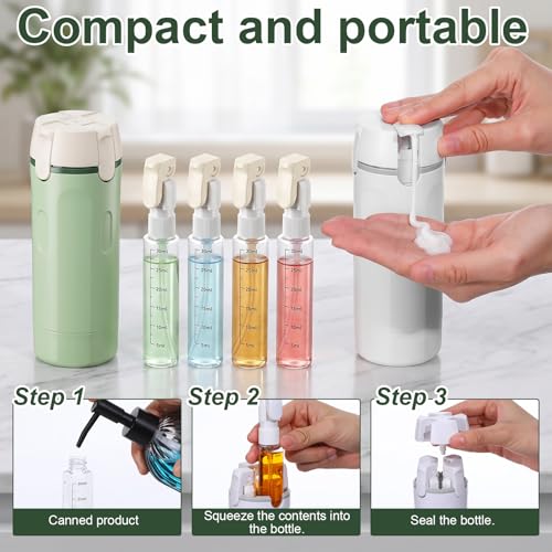 2 Pack 4-in-1 Travel Dispenser Bottles Refillable Leak-Proof Toiletry Containers