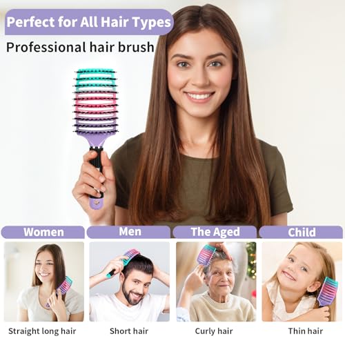 HIPPIH Boar Bristle Hair Brush Set of 2, Wet & Dry
